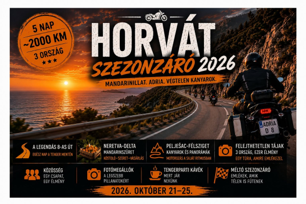 Szezonzáró motoros túra az Adrián
